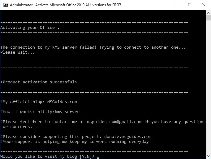 ms office 2019 activation script